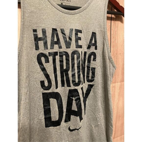 Nike Small grey dri-fit tank top have a strong day athletic womens - Picture 2 of 5